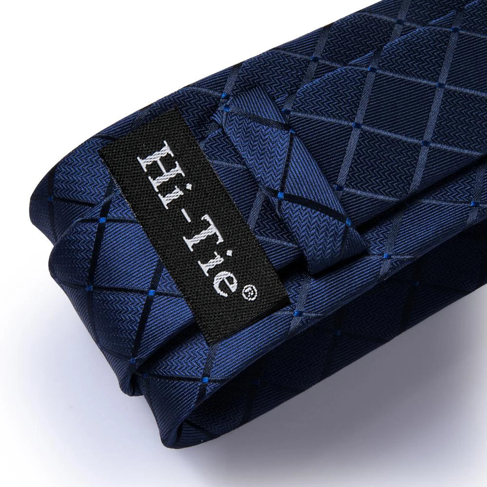 Blue Silk Mens Tie - Formal 100 Silk NeckTie for Weddings and Business - ZOOMNSTORE