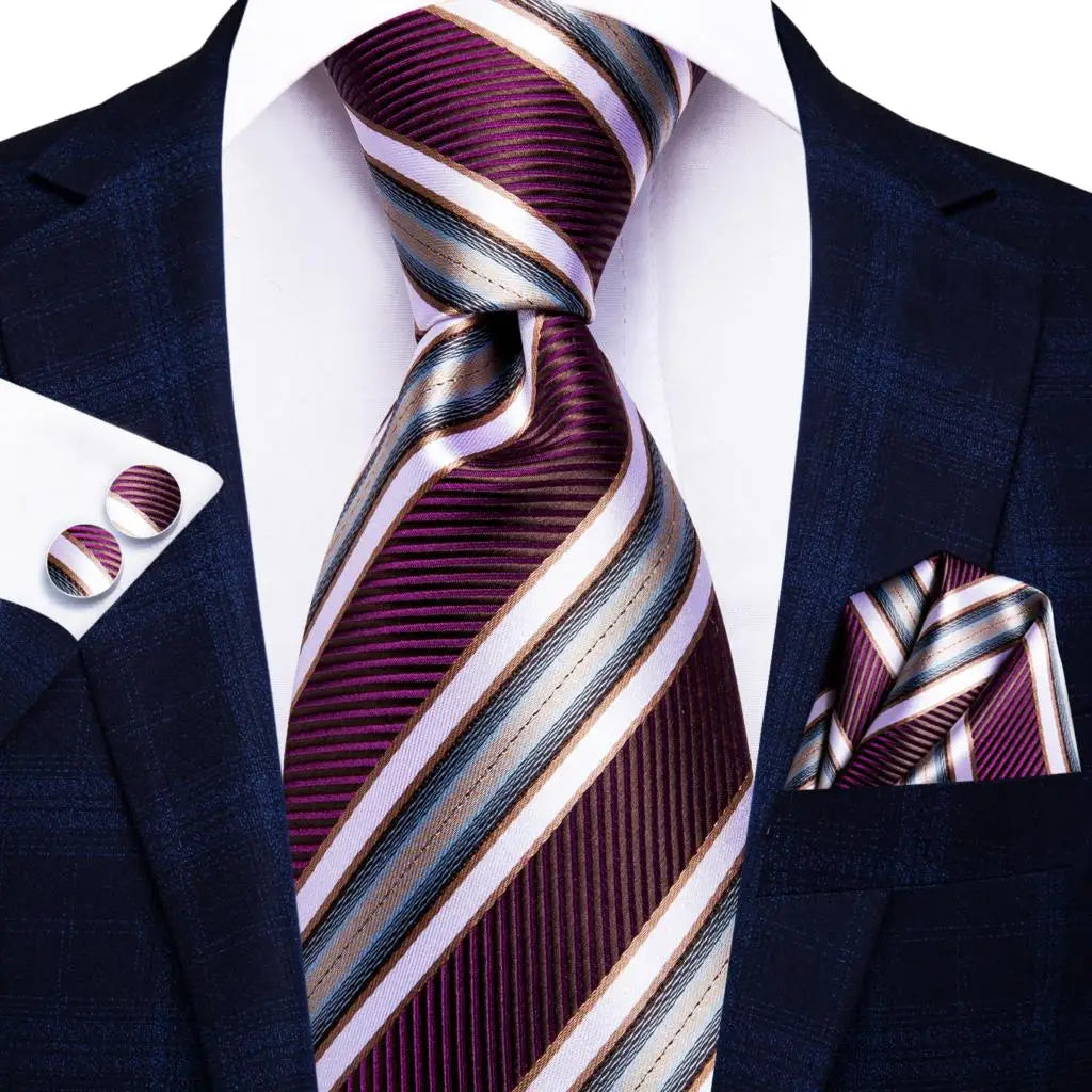 Blue Silk Mens Tie - Formal 100 Silk NeckTie for Weddings and Business - ZOOMNSTORE