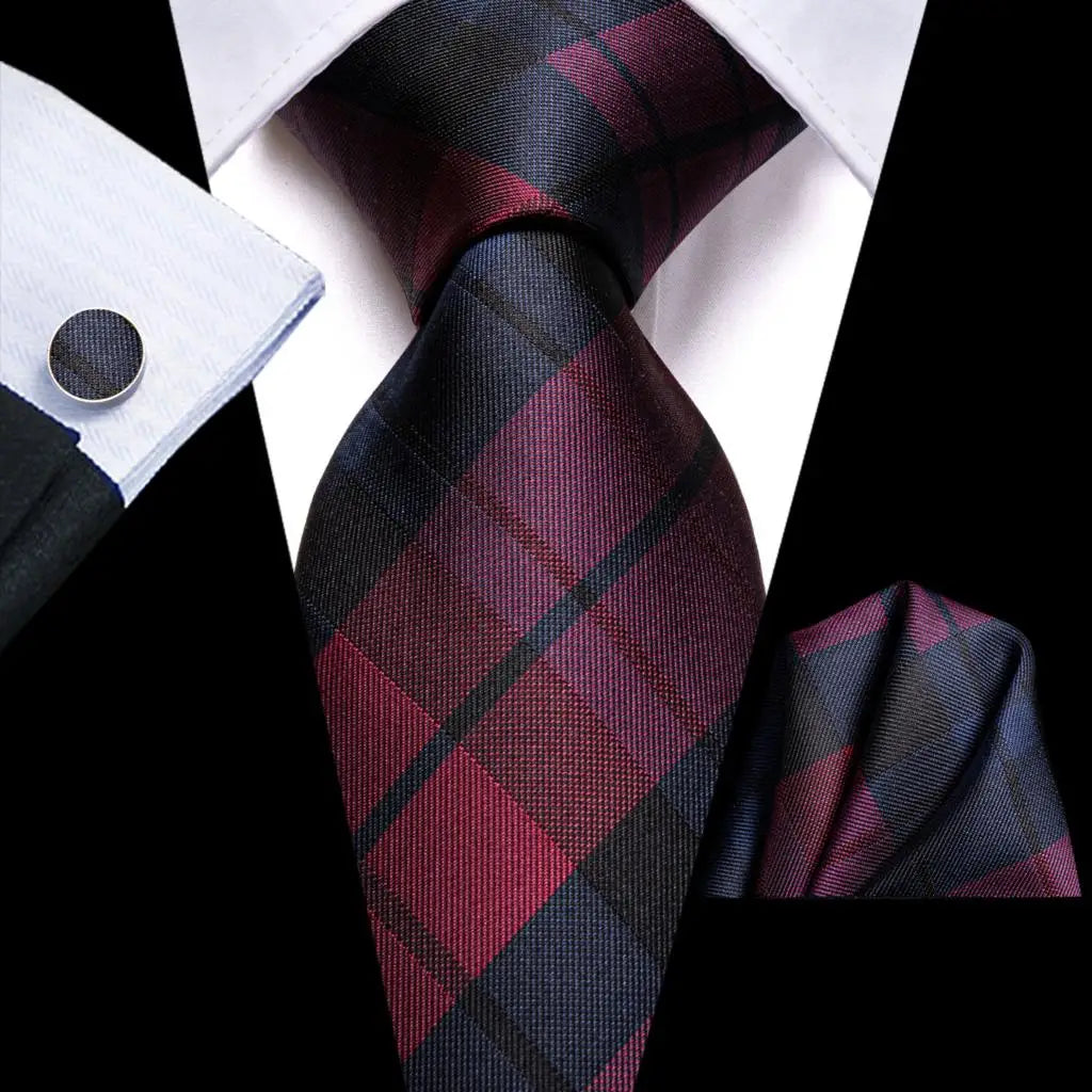 Blue Silk Mens Tie - Formal 100 Silk NeckTie for Weddings and Business - ZOOMNSTORE
