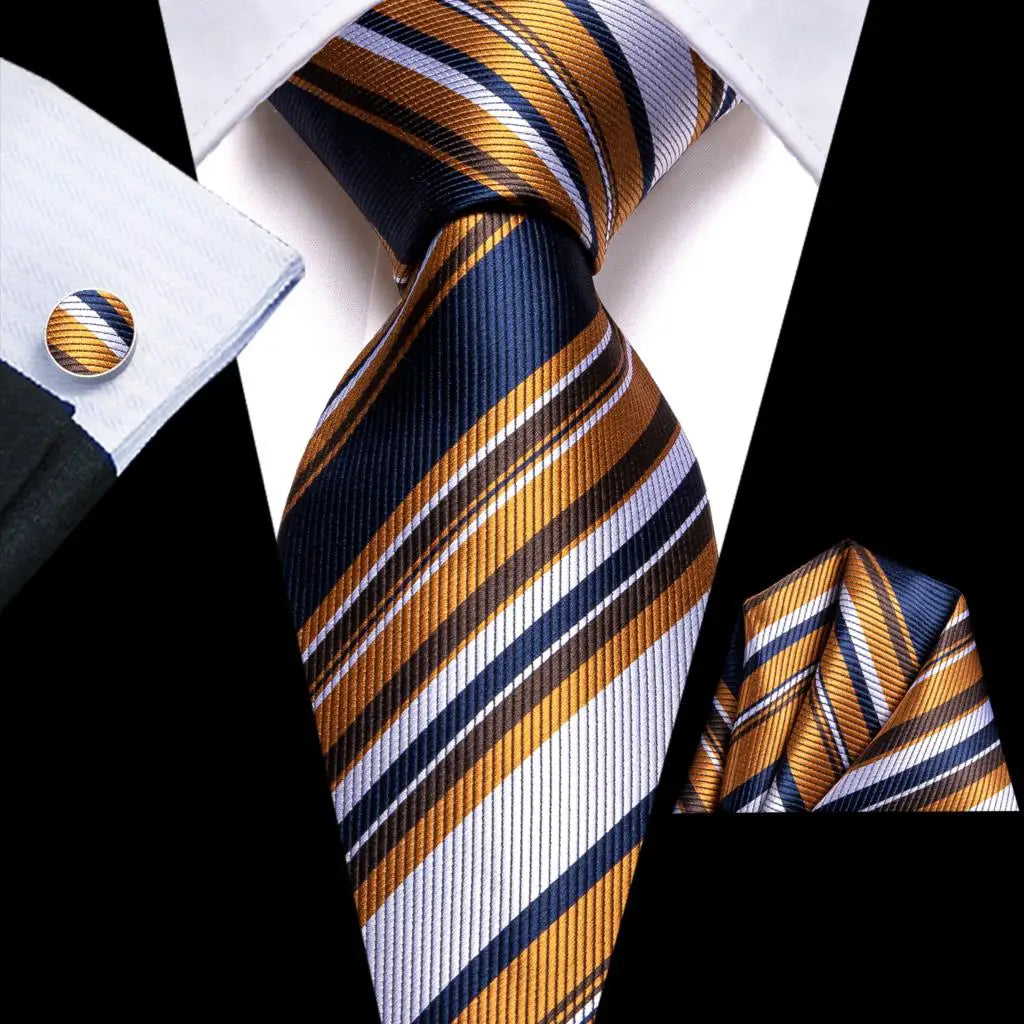 Blue Silk Mens Tie - Formal 100 Silk NeckTie for Weddings and Business - ZOOMNSTORE