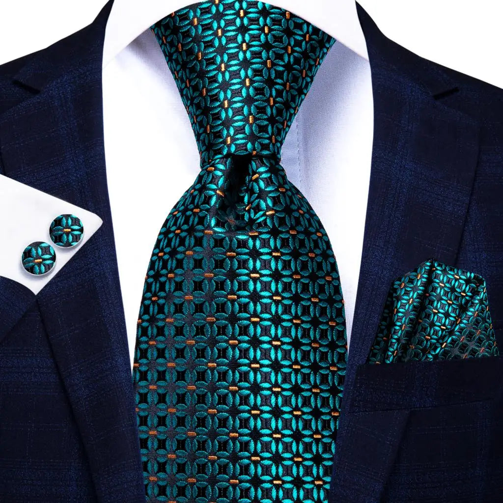 Blue Silk Mens Tie - Formal 100 Silk NeckTie for Weddings and Business - ZOOMNSTORE
