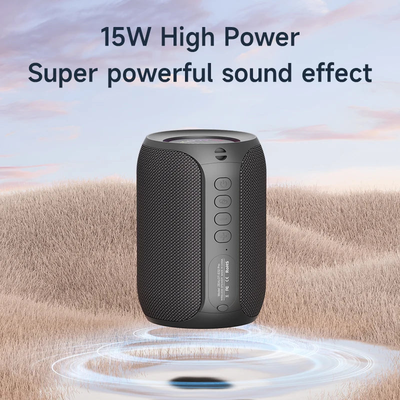 Bluetooth Waterproof Speaker - Powerful Bass Outdoor Sound Box with LED Light - ZOOMNSTORE