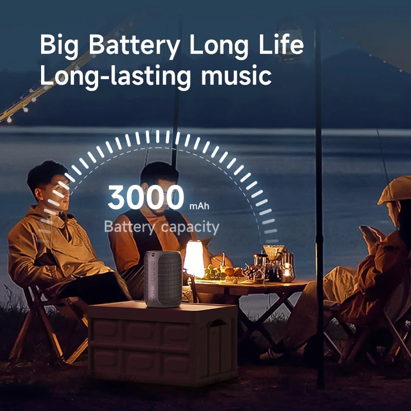 Bluetooth Waterproof Speaker - Powerful Bass Outdoor Sound Box with LED Light - ZOOMNSTORE