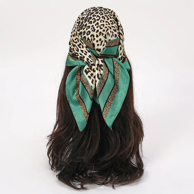 Bohemian Floral Silk Scarf - Tropical Leaf Head Wrap and Bandana - ZOOMNSTORE