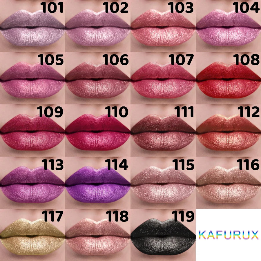 Bold Metallic Glitter Lipstick - Long Lasting Pearlescent Lip Tint - ZOOMNSTORE