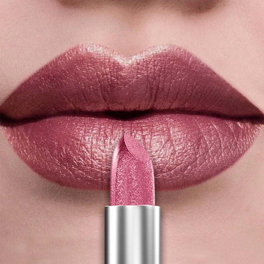 Bold Metallic Glitter Lipstick - Long Lasting Pearlescent Lip Tint - ZOOMNSTORE