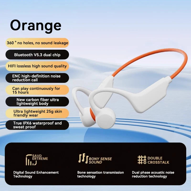 Bone Conduction Headphones - Waterproof Bluetooth 5.3 Wireless Swimming Headset With Mic - ZOOMNSTORE
