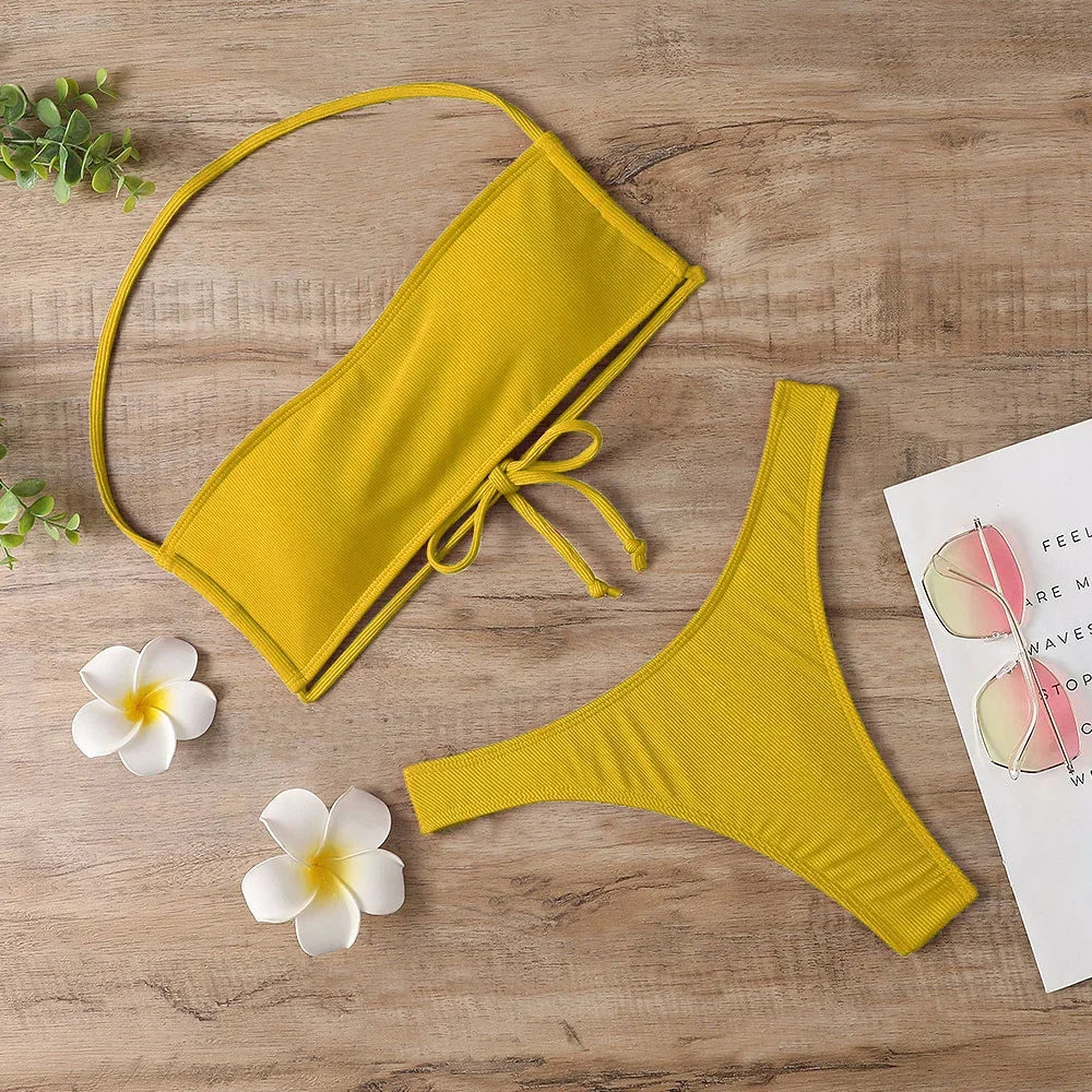 Bikini Swimsuit - 2023 Sexy Push Up Thong Beach Suit - ZOOMNSTORE