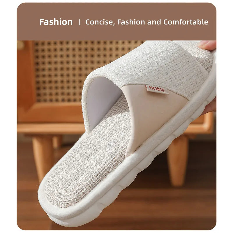 Breathable Open Toe Slippers - Non-Slip Indoor Slides for Men and Women - ZOOMNSTORE