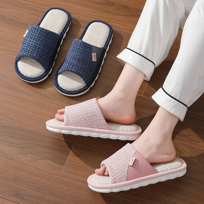 Breathable Open Toe Slippers - Non-Slip Indoor Slides for Men and Women - ZOOMNSTORE