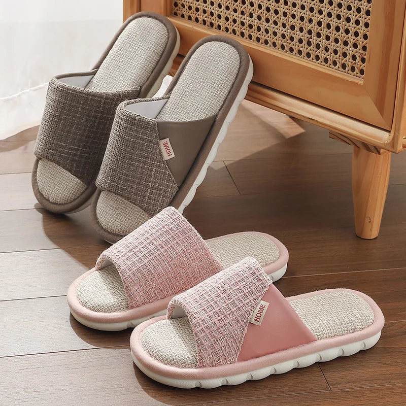 Breathable Open Toe Slippers - Non-Slip Indoor Slides for Men and Women - ZOOMNSTORE