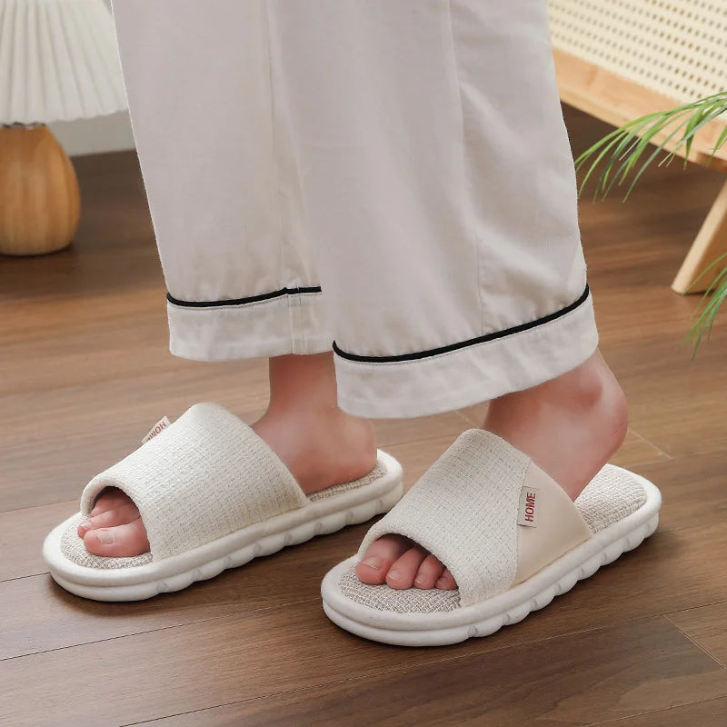 Breathable Open Toe Slippers - Non-Slip Indoor Slides for Men and Women - ZOOMNSTORE
