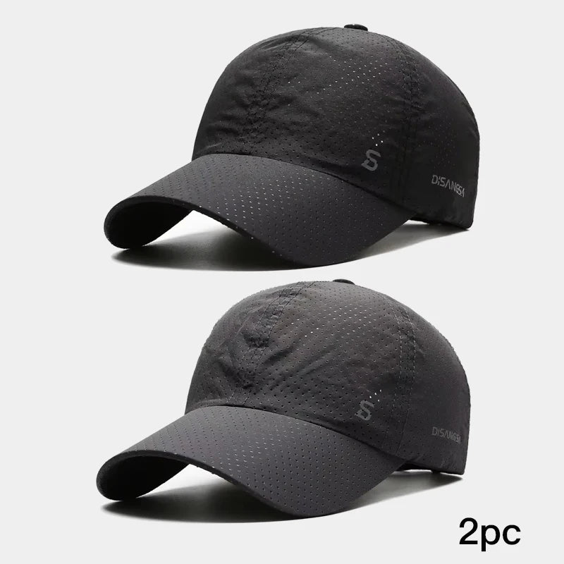 Mens Quick-Dry Breathable Running Cap - Outdoor Sun Fishing Baseball Hat - ZOOMNSTORE