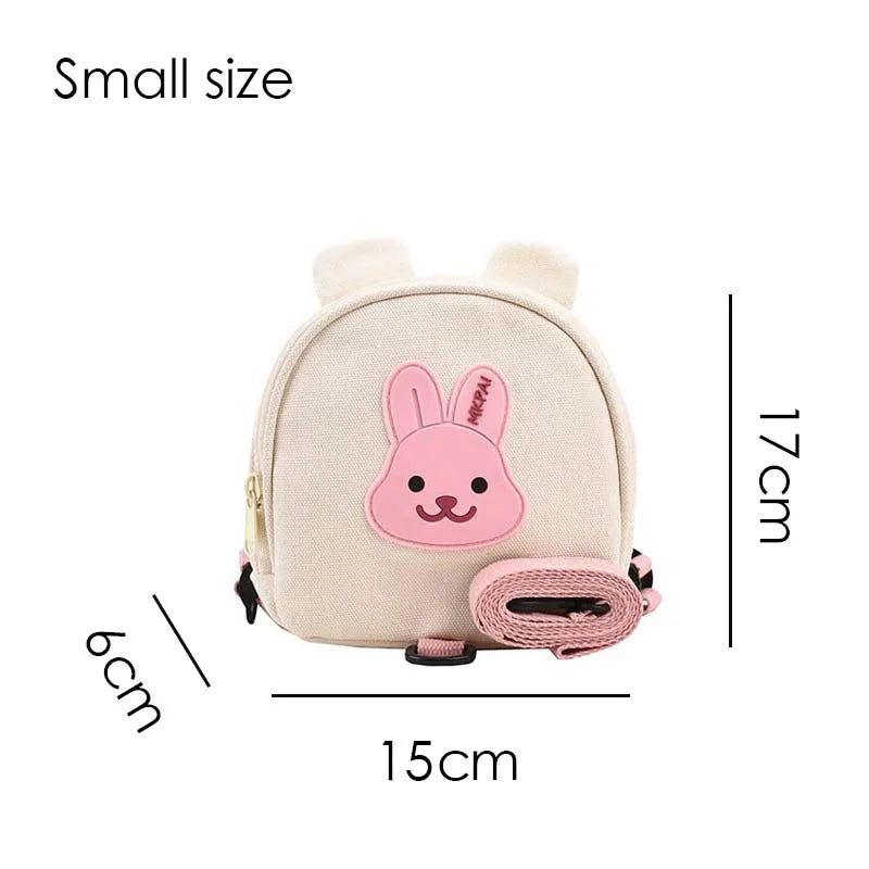 Canvas Baby Backpack - Kindergarten School Bag for Kids Anti-Lost Design Bear Bunny Theme - ZOOMNSTORE