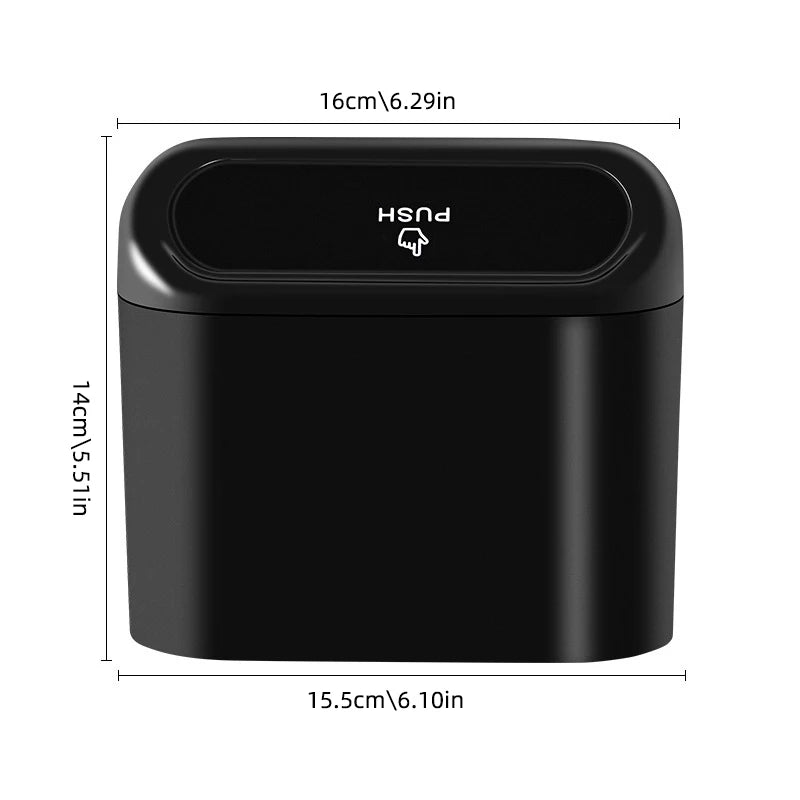 Car Trash Bin - Hanging Auto Trash Can with Detachable Hook & Flip Lid Storage Box - ZOOMNSTORE