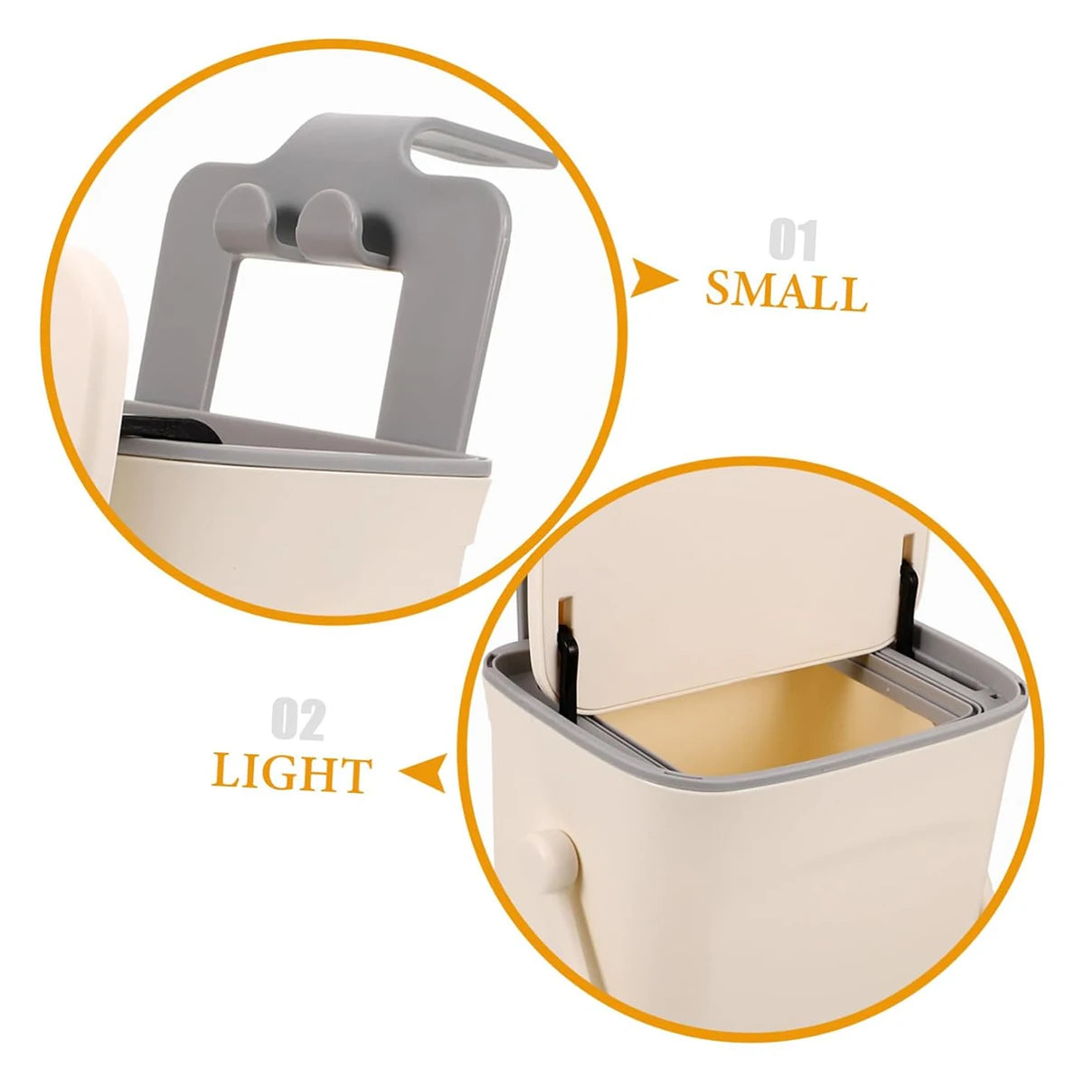 Car Trash Can With Mobile Phone Holder - 5L Rear Seat Storage Box With Lid - ZOOMNSTORE