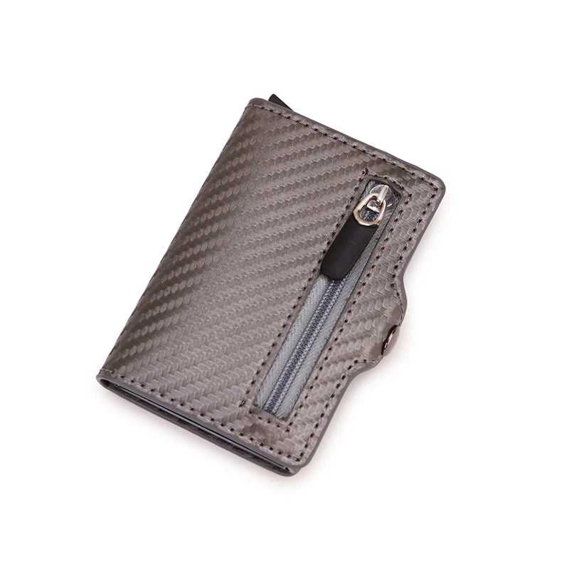 Carbon Fiber RFID Blocking Leather Wallet - Mens Credit Card Holder Case - ZOOMNSTORE