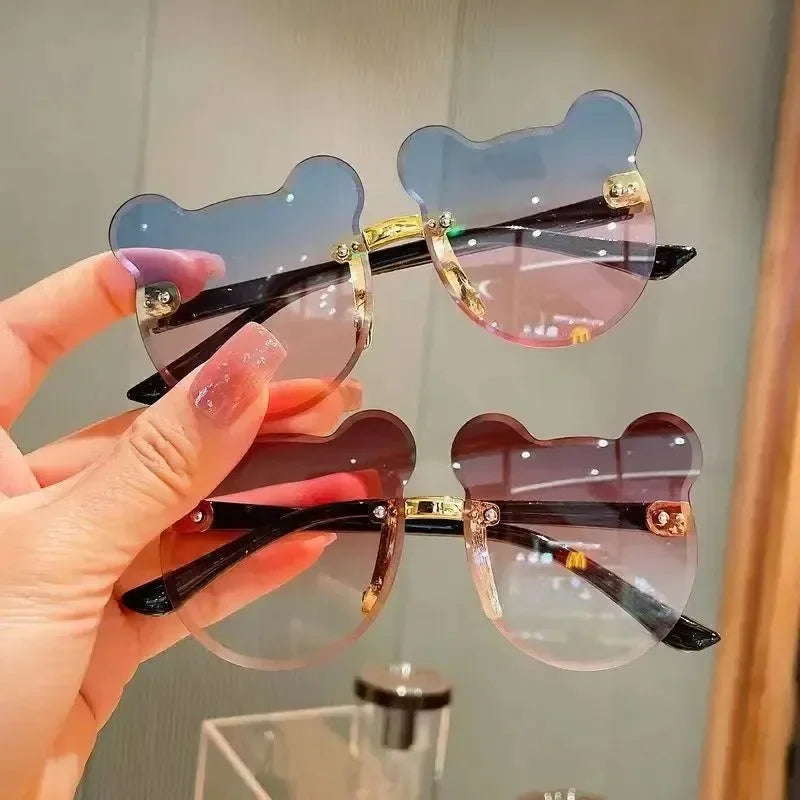 Cartoon Bear Rimless Sunglasses - UV400 Outdoor Kids Sunglasses for Boys Girls - ZOOMNSTORE
