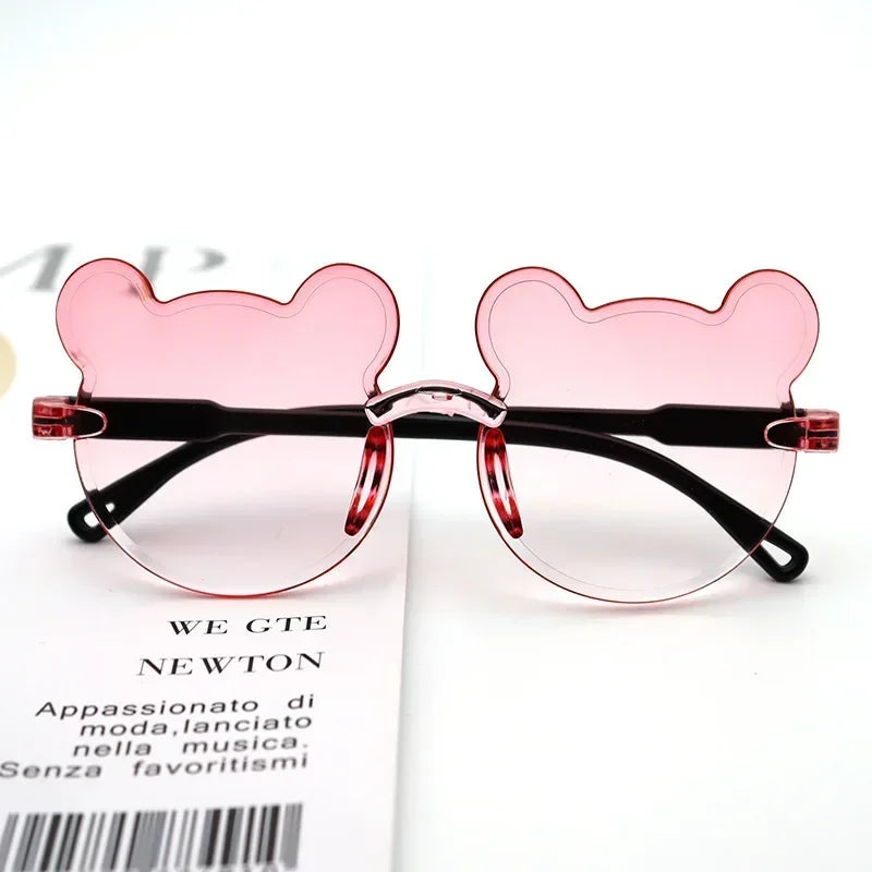 Cartoon Bear Rimless Sunglasses - UV400 Outdoor Kids Sunglasses for Boys Girls - ZOOMNSTORE