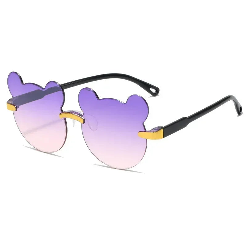 Cartoon Bear Rimless Sunglasses - UV400 Outdoor Kids Sunglasses for Boys Girls - ZOOMNSTORE