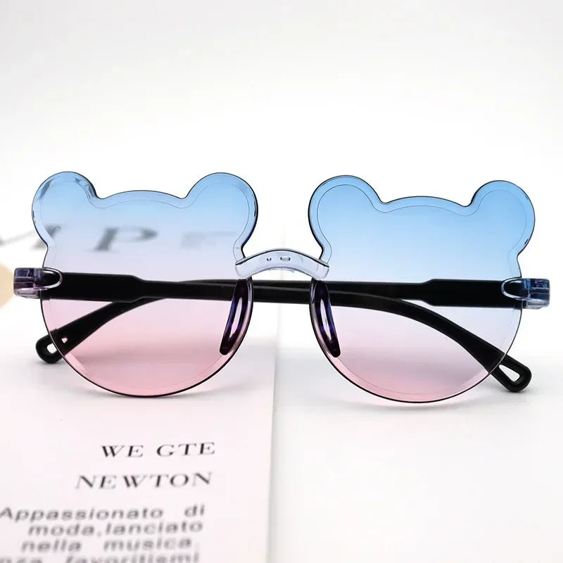 Cartoon Bear Rimless Sunglasses - UV400 Outdoor Kids Sunglasses for Boys Girls - ZOOMNSTORE