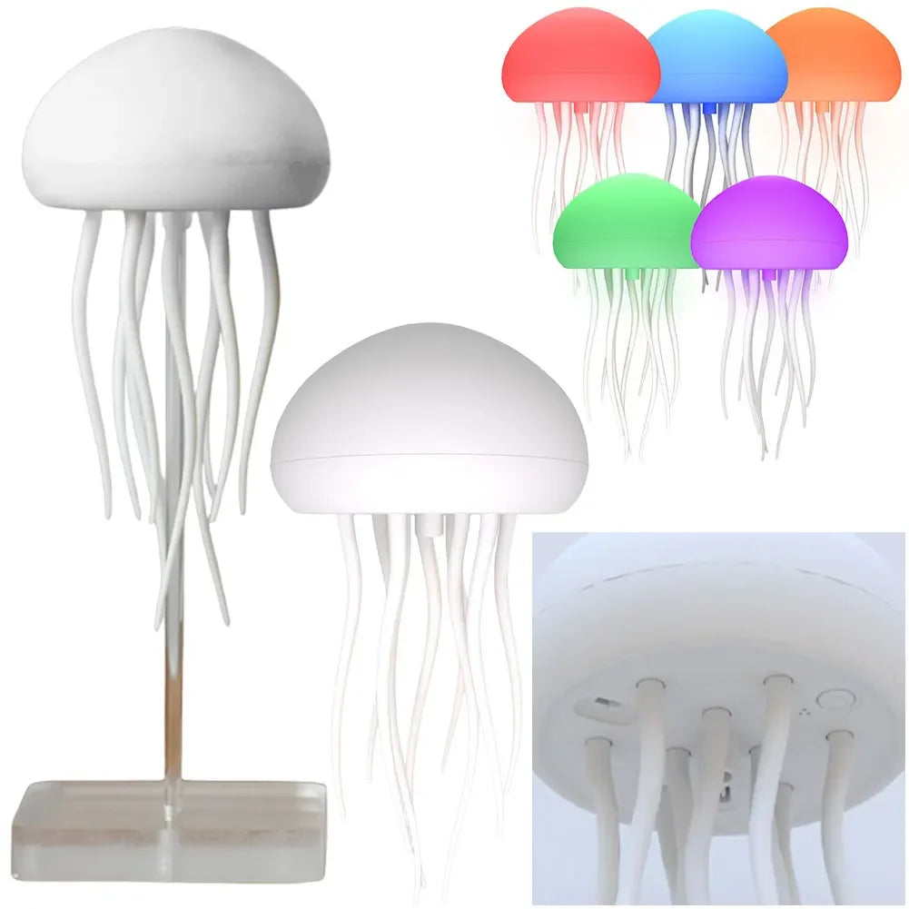 Cartoon Jellyfish Night Light - RGB Gradient LED Bedside Lamp with Voice Control - ZOOMNSTORE