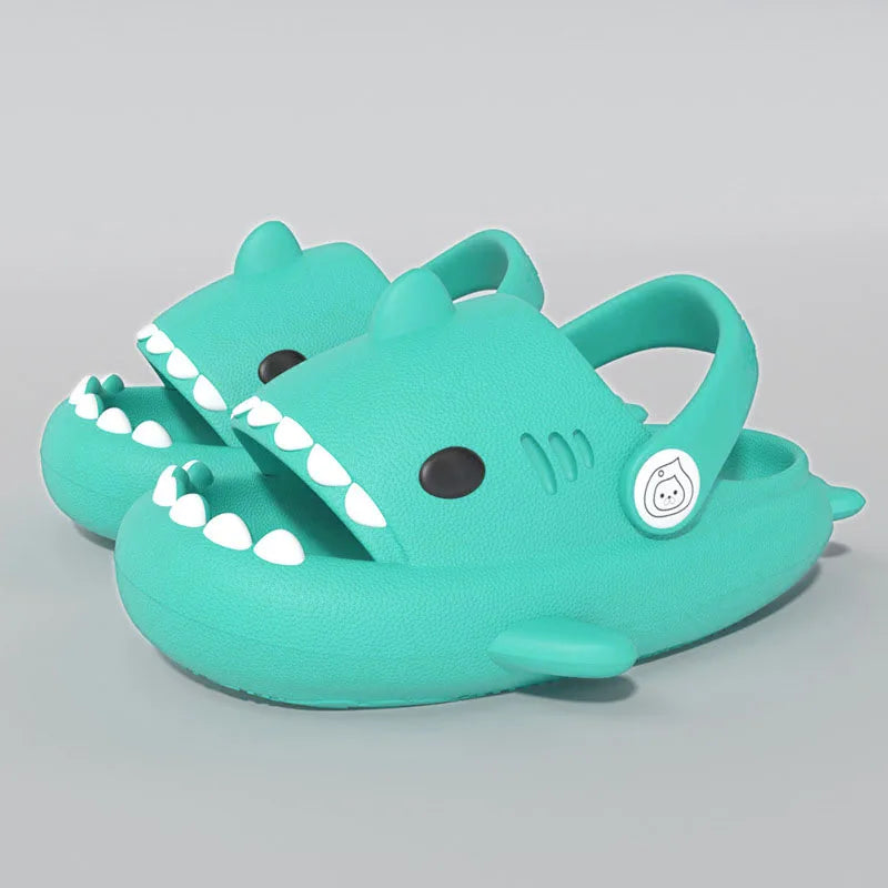 Cartoon Shark Sandals - Boys Girls Summer Non-slip Soft Sole Shoes - ZOOMNSTORE