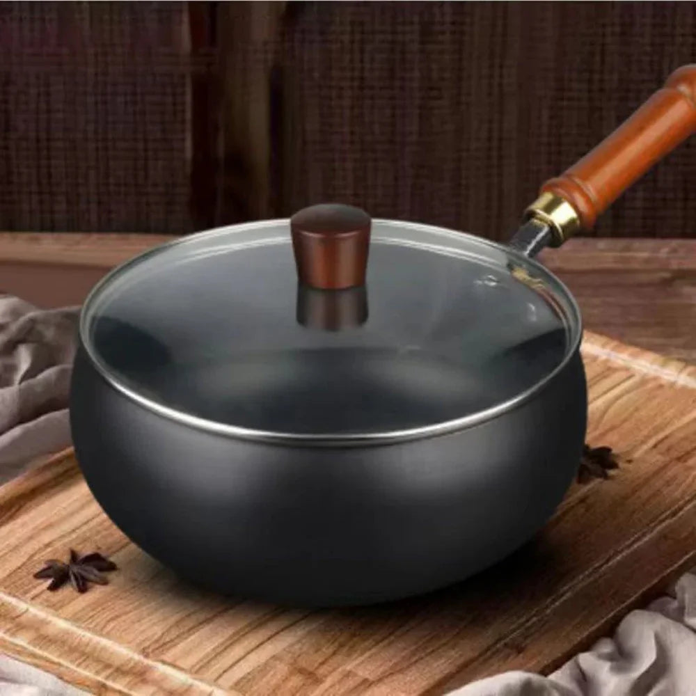 Cast Iron Skillet Pot - Easy Cook Keep Warm Stir Fry Boil Simmer - ZOOMNSTORE