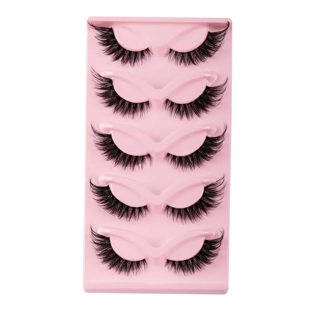 Faux Mink Cat Eye Lashes - 5 Pairs Natural Long Winged Fake Eyelashes - ZOOMNSTORE