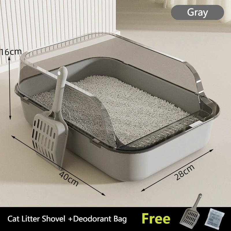 Large Capacity Cat Litter Box - Anti-Splash Plastic Cat Toilet - ZOOMNSTORE