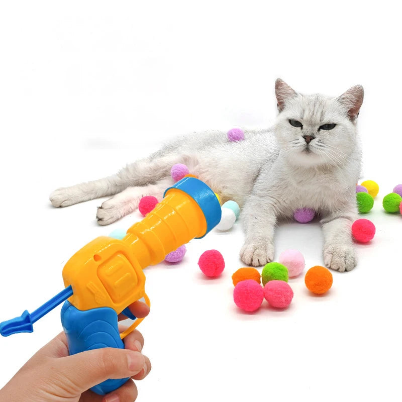 Cat Plush Ball Shooter - Mini Silent Toy for Stress Relief and Play - ZOOMNSTORE
