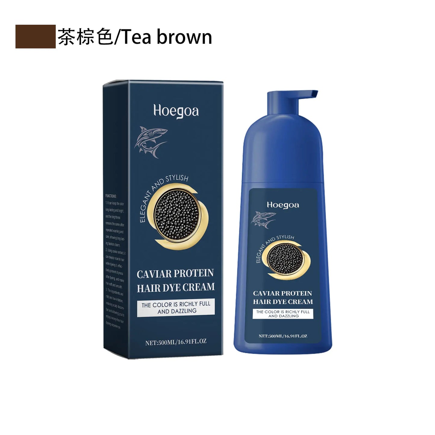 Caviar Protein Hair Dye Shampoo - Nourishing Gray White Color Treatment 500ml - ZOOMNSTORE