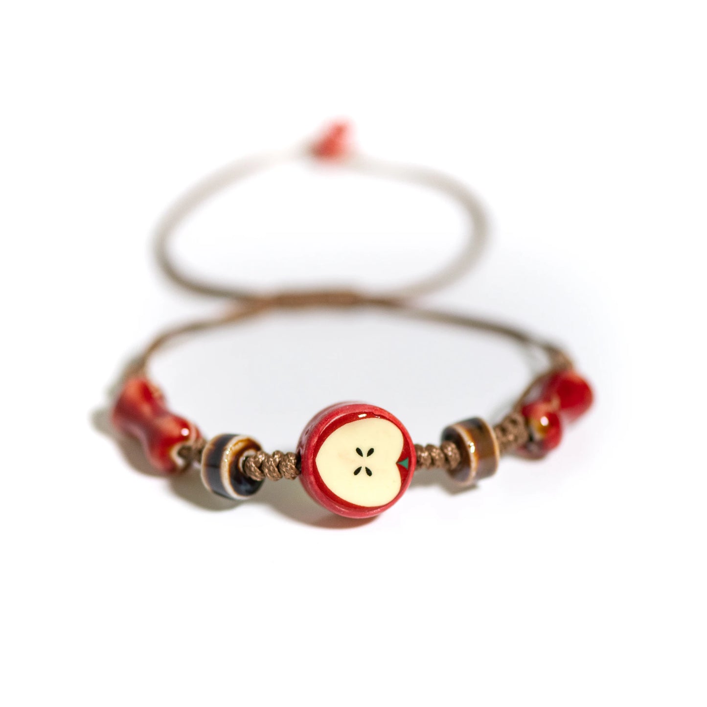 Handmade Apple Bracelet - Adjustable Woven Cord Cartoon Jewelry for Gifts - ZOOMNSTORE