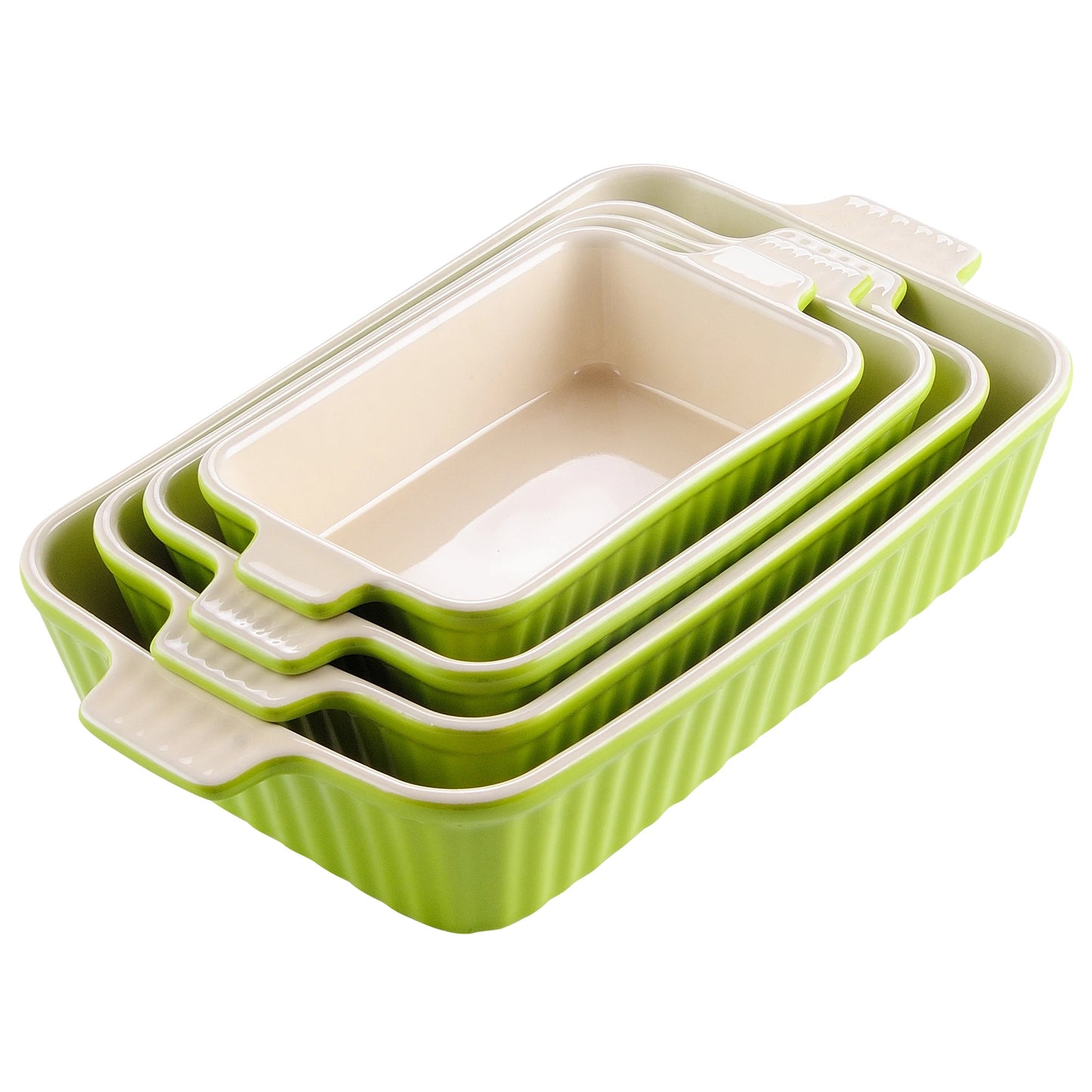 Ceramic Baking Dish Set - 4-Piece Oven Safe Plates for Lasagne Casserole and More 91112133 - ZOOMNSTORE