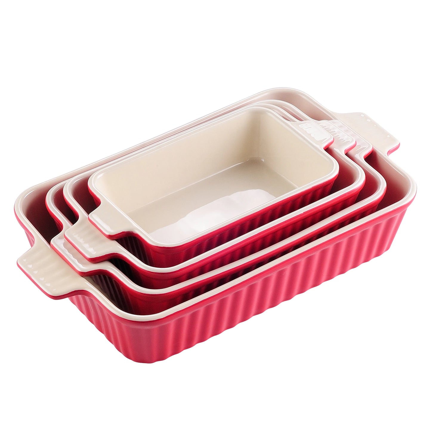 Ceramic Baking Dish Set - 4-Piece Oven Safe Plates for Lasagne Casserole and More 91112133 - ZOOMNSTORE