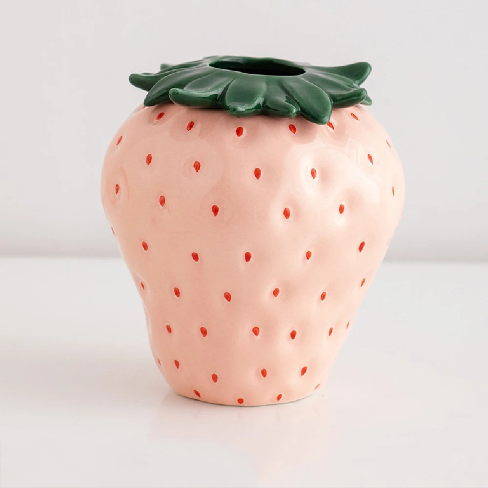 Strawberry Ceramic Vase - Floral Home Decor Ornaments - ZOOMNSTORE