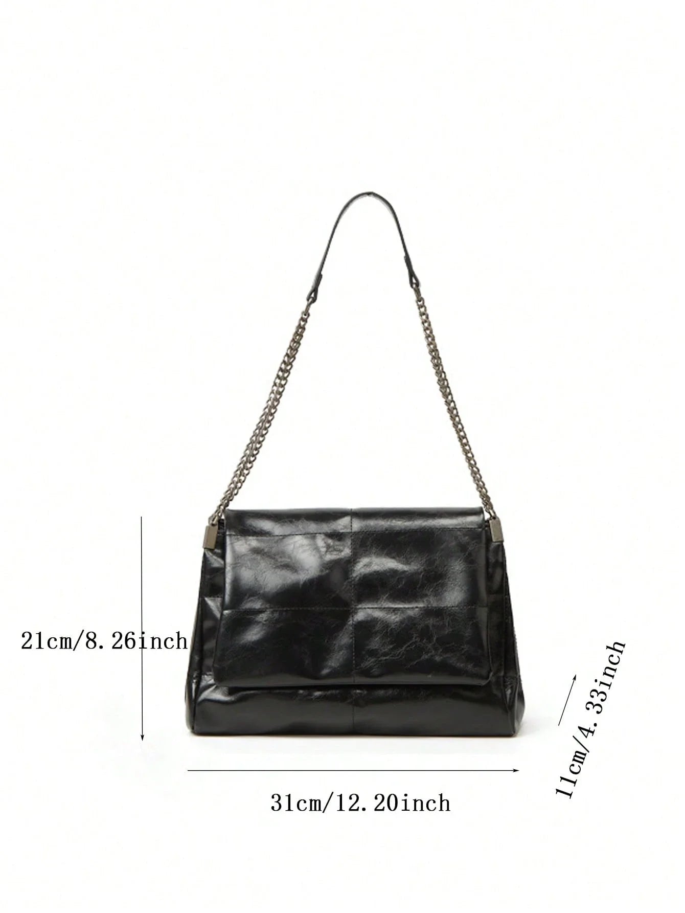 Chain Shoulder Bag - Large Capacity Women’s Daily Commuting Purse With Flip Cover - ZOOMNSTORE