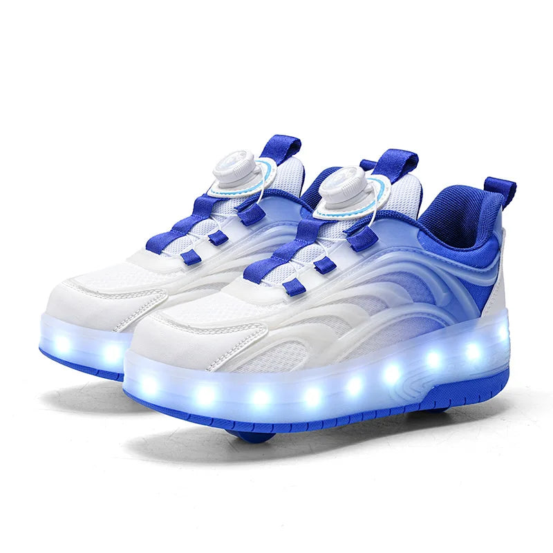 LED Light Roller Skate Shoes for Kids - Glowing Sneakers with USB Charging - ZOOMNSTORE