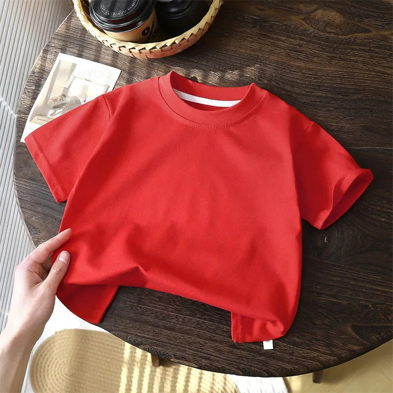 Childrens Cotton T-Shirts - Summer Casual Short Sleeve Tops for Boys and Girls - ZOOMNSTORE