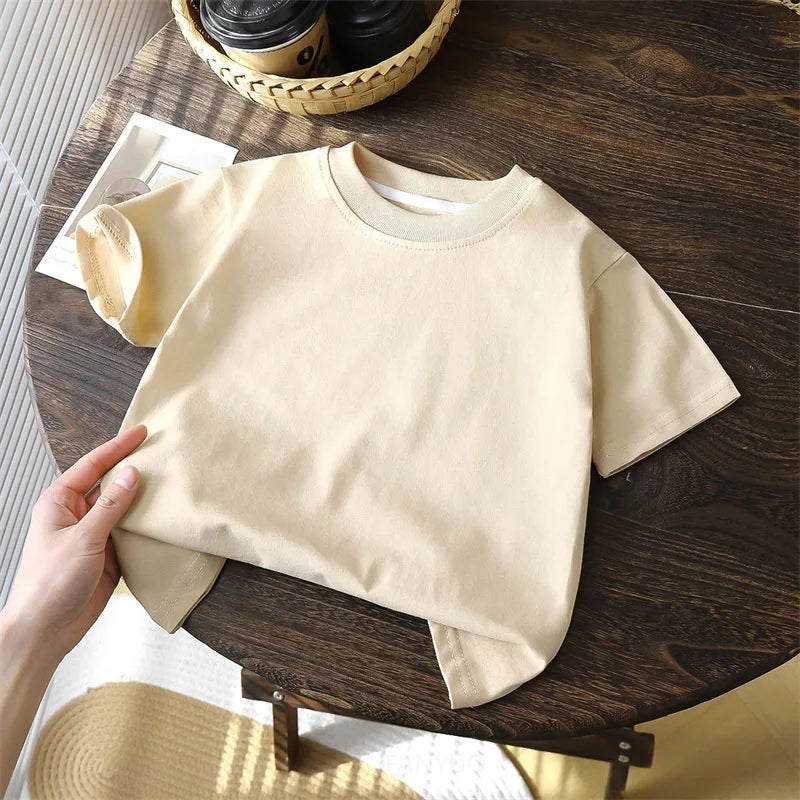 Childrens Cotton T-Shirts - Summer Casual Short Sleeve Tops for Boys and Girls - ZOOMNSTORE