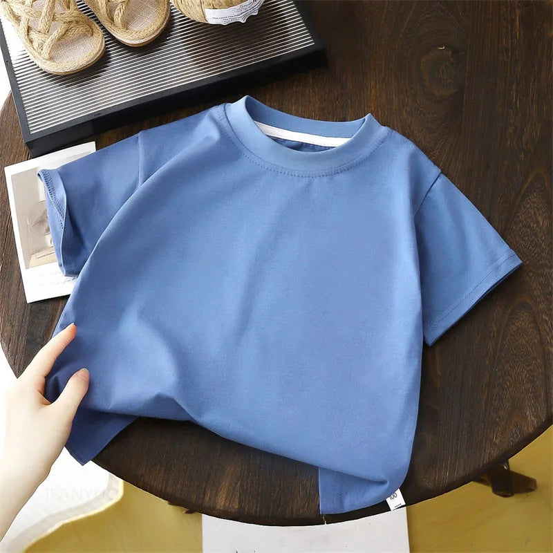 Childrens Cotton T-Shirts - Summer Casual Short Sleeve Tops for Boys and Girls - ZOOMNSTORE