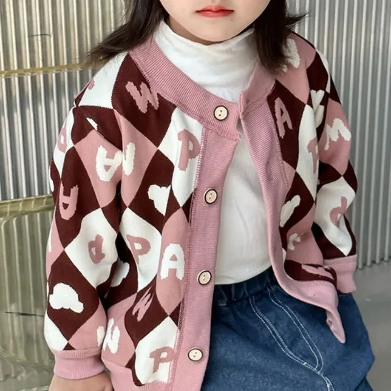 Childrens Knitted Coat - Warm Autumn Winter Sweater Jacket for Boys Girls - ZOOMNSTORE