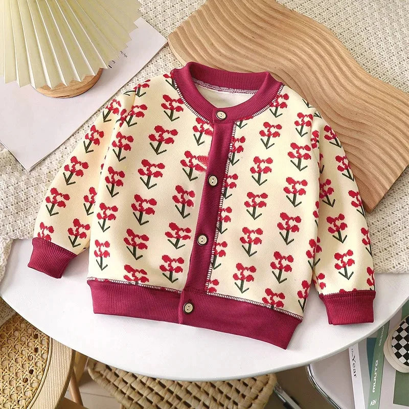 Childrens Knitted Coat - Warm Autumn Winter Sweater Jacket for Boys Girls - ZOOMNSTORE