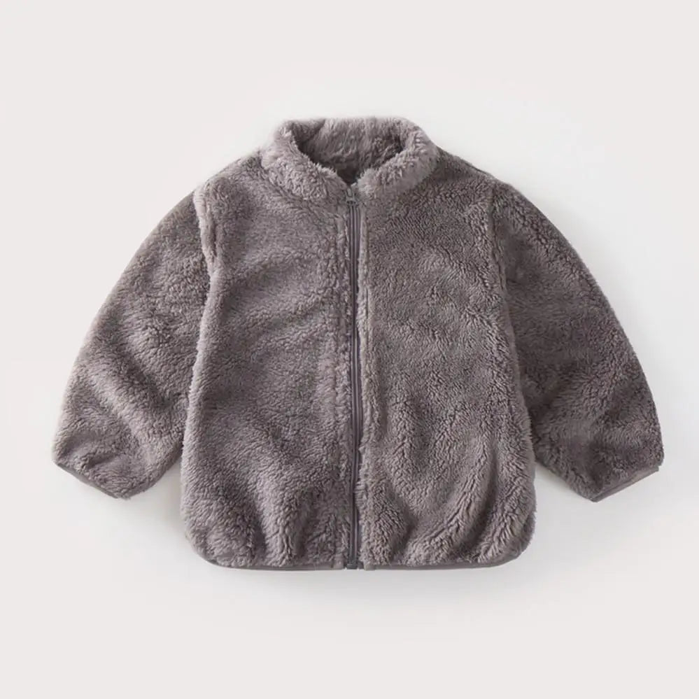 Childrens Plush Coat - Warm Casual Jacket for Autumn Winter - ZOOMNSTORE