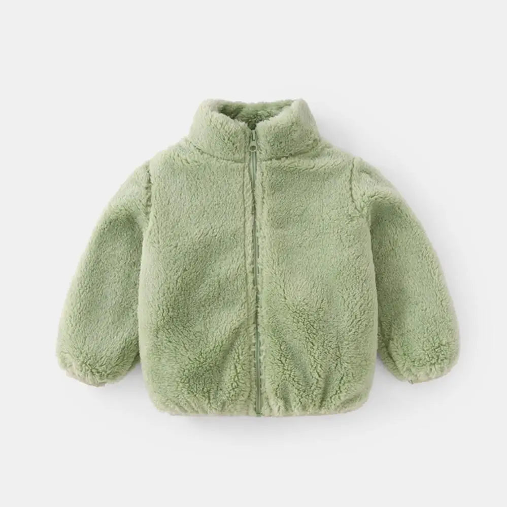 Childrens Plush Coat - Warm Casual Jacket for Autumn Winter - ZOOMNSTORE
