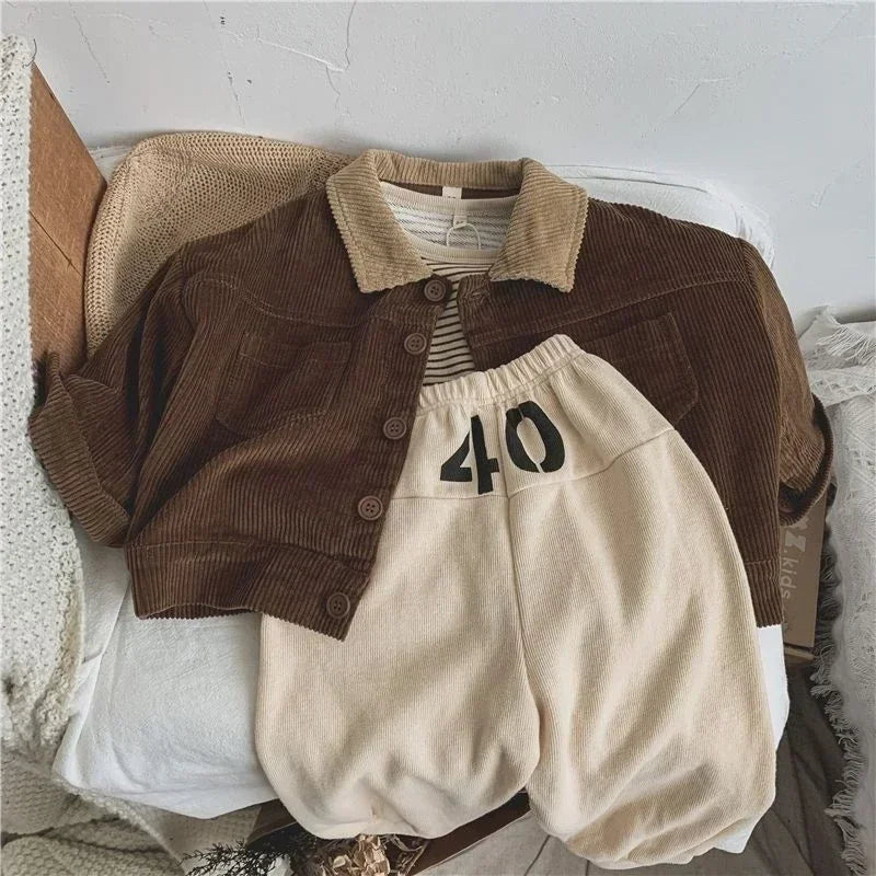 Childrens Retro Coat - Japanese Korean Autumn Winter Jacket for Boys Girls - ZOOMNSTORE