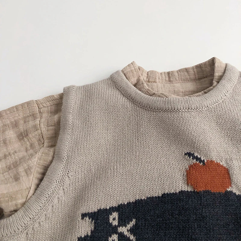 Childrens Sleeveless Knitted Vest - Cute Animal Cotton Sweater Coat for Boys Girls - ZOOMNSTORE