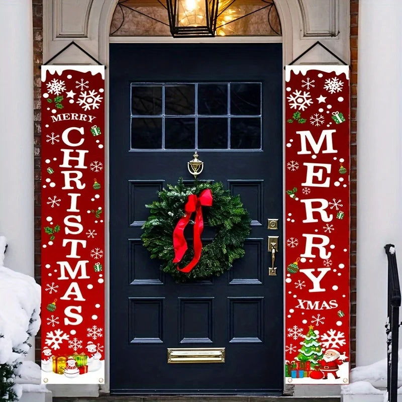 Christmas Banners - Holiday Decorations for Home Party or Garden 180cm x 30cm - ZOOMNSTORE