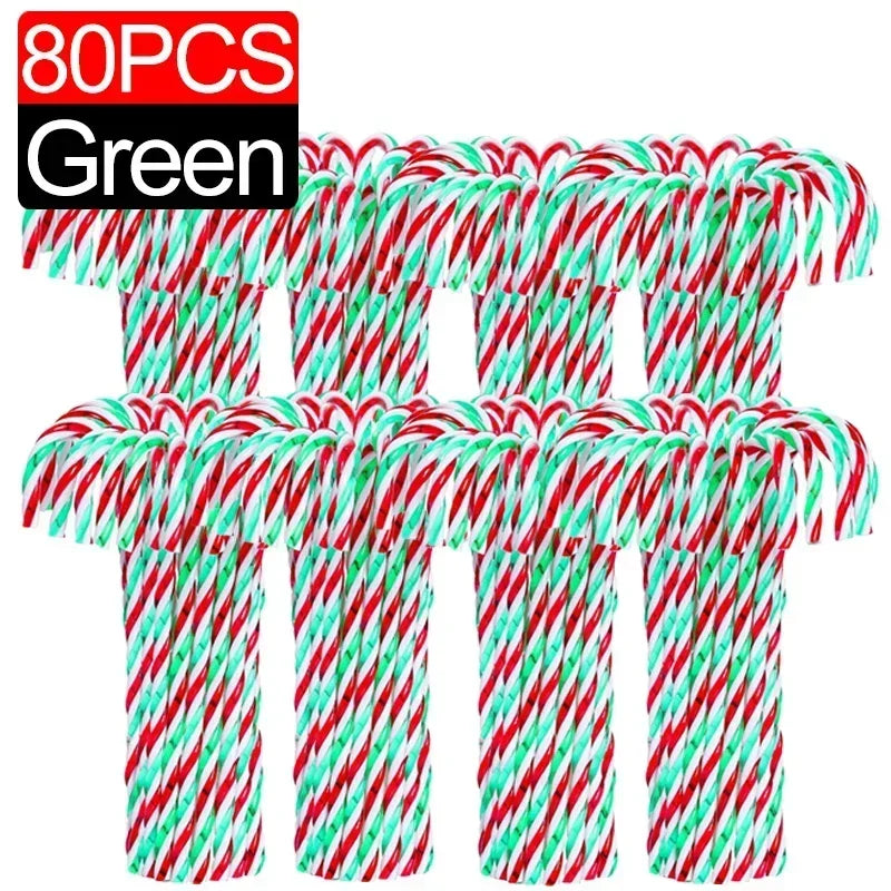 Christmas Candy Cane Ornaments - Plastic Tree Hanging Decorations 10010 Pcs - ZOOMNSTORE