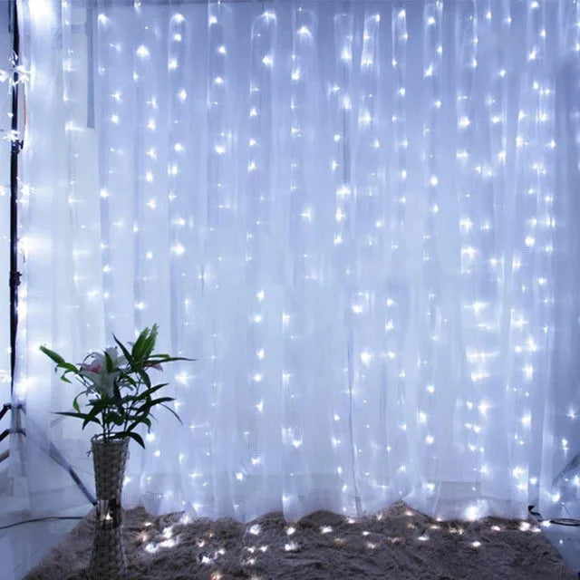 Christmas Lights Curtain Garland - Merry Xmas Home Decor Fairy Lights for New Year - ZOOMNSTORE